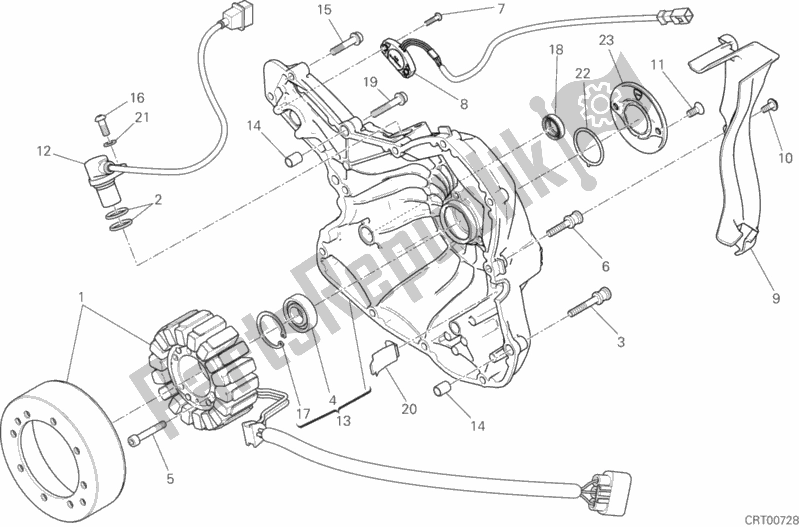 All parts for the Generator Cover of the Ducati Diavel Xdiavel Thailand 1260 2018